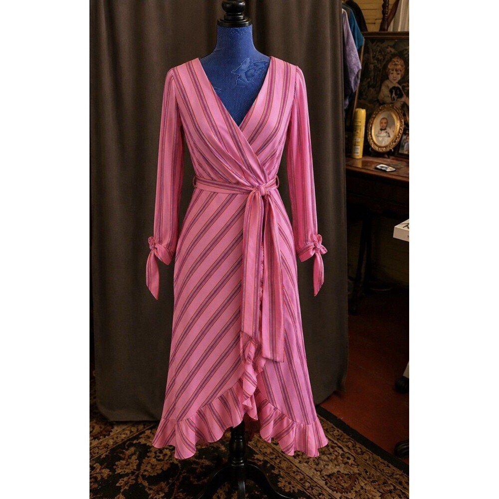 Laundry Size 4 Women’s Pink Striped Lined Dress 32” Bust 27” Waist